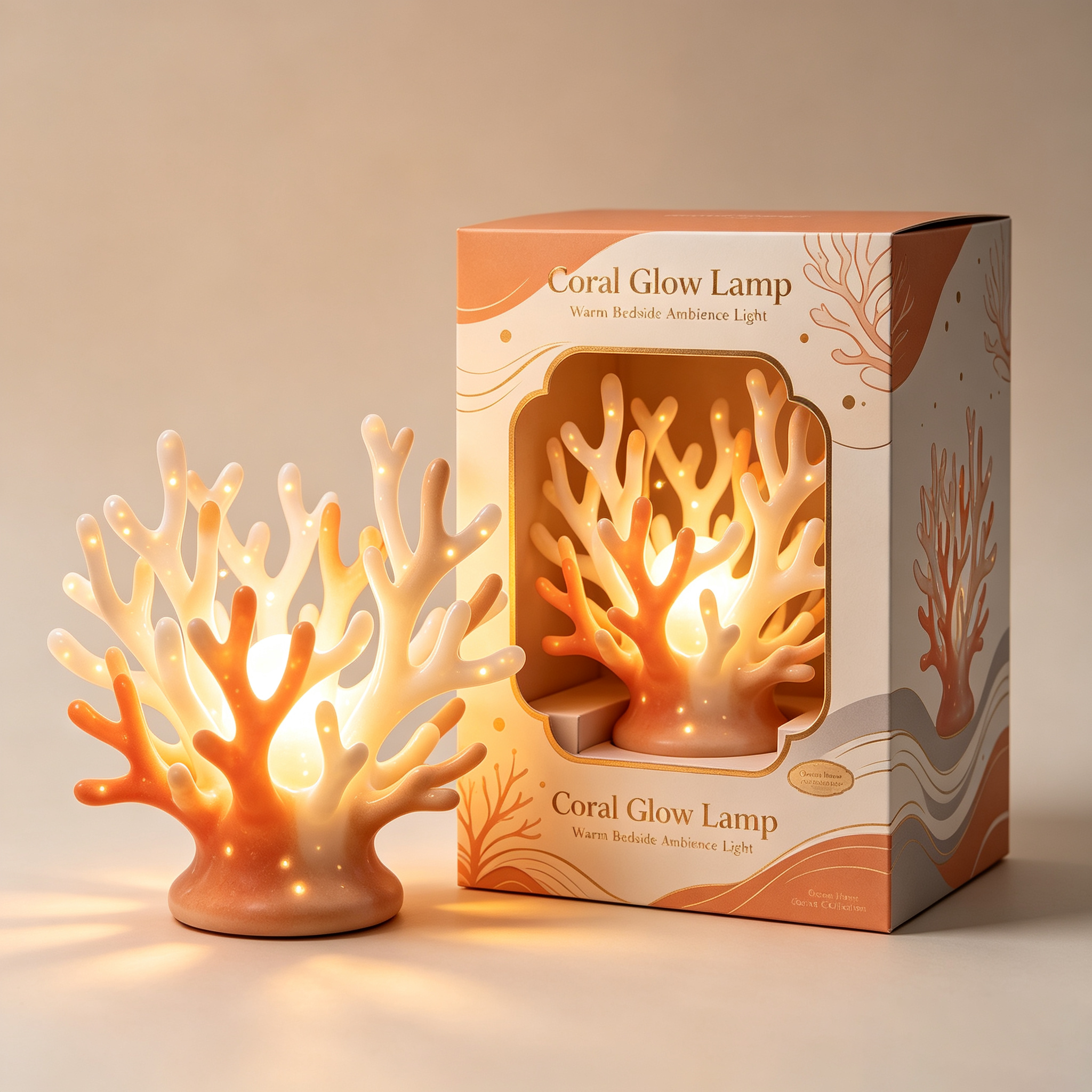 Gradient Coral Shape Ceramic Table Lamp